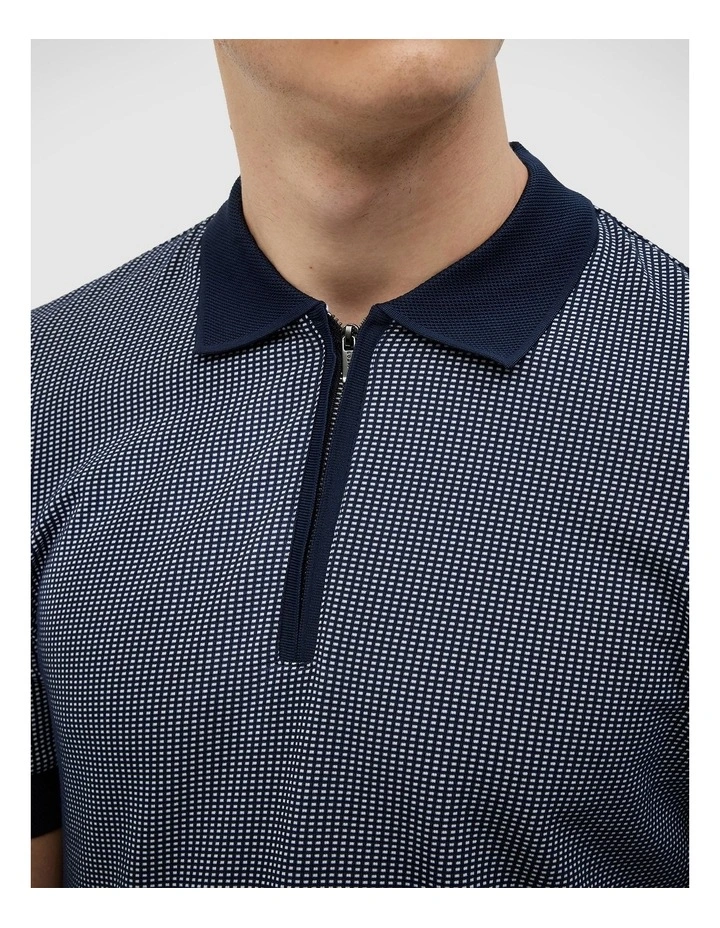 Murray Zip-up Polo in Navy image 4