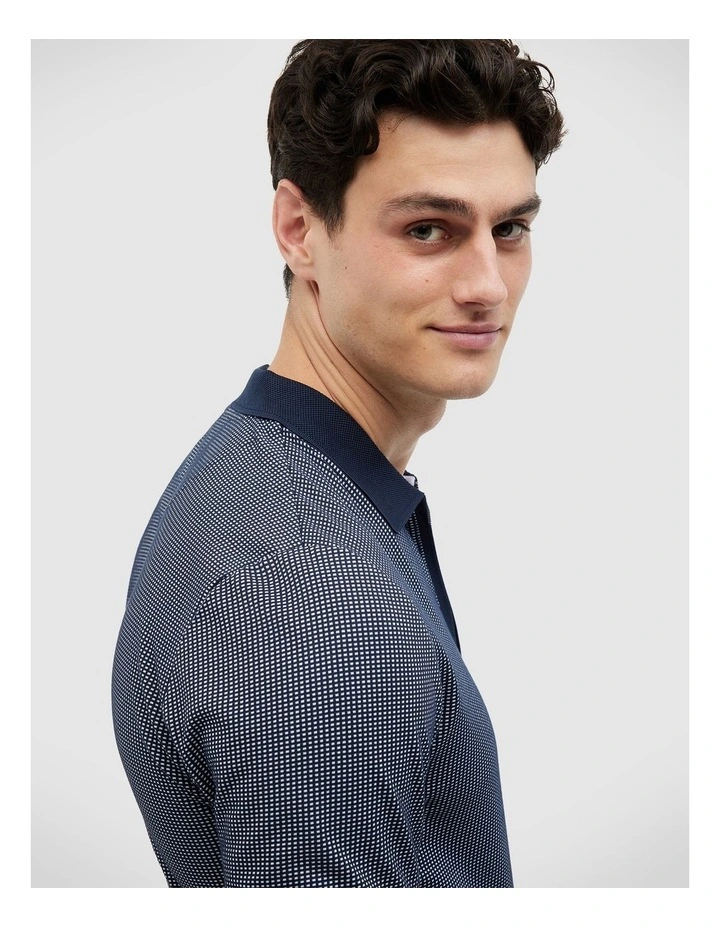 Murray Zip-up Polo in Navy image 5