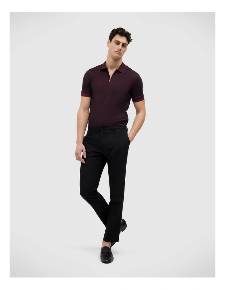 Murray Zip-up Polo in Burgundy image 3