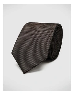 Silk Textured Two-tone Tie in Chocolate