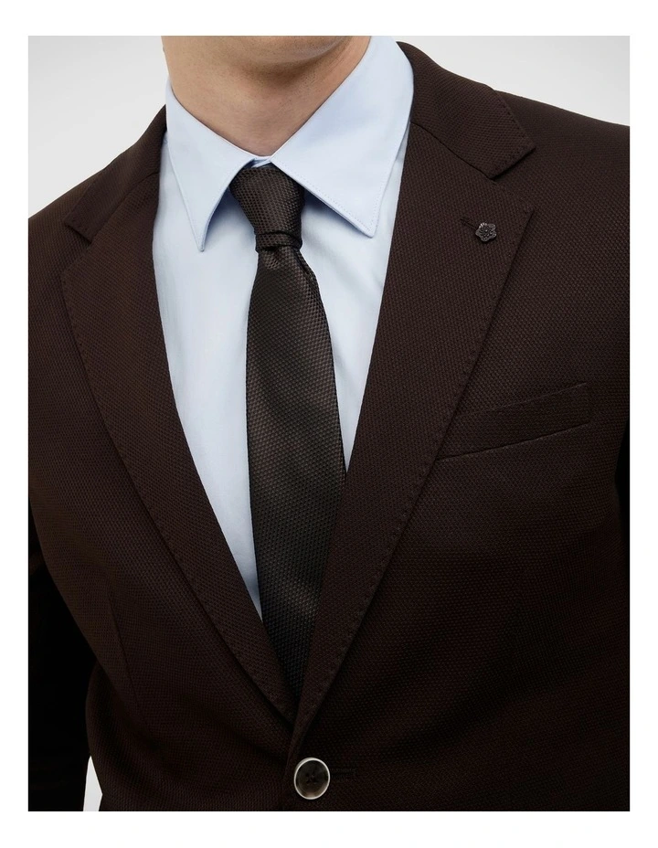 Silk Textured Two-tone Tie in Chocolate image 2