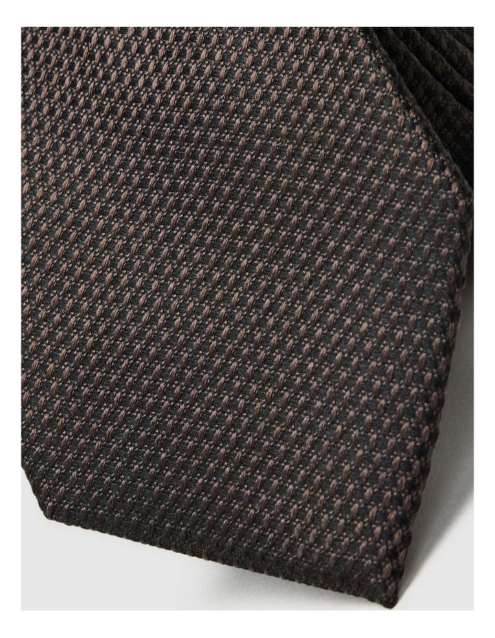 Silk Textured Two-tone Tie in Chocolate image 3