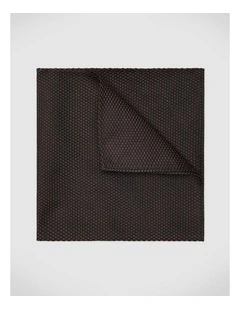 Silk Textured Two-tone Pocket Square in Chocolate