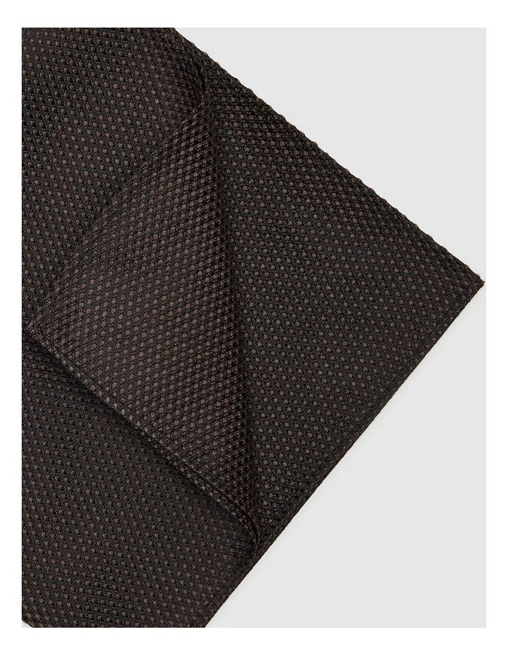 Silk Textured Two-tone Pocket Square in Chocolate image 3
