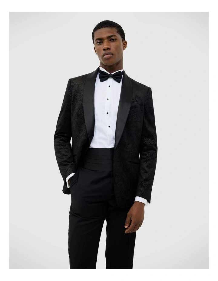 Gerald Velvet Paisley Tuxedo Jacket in Black image 1