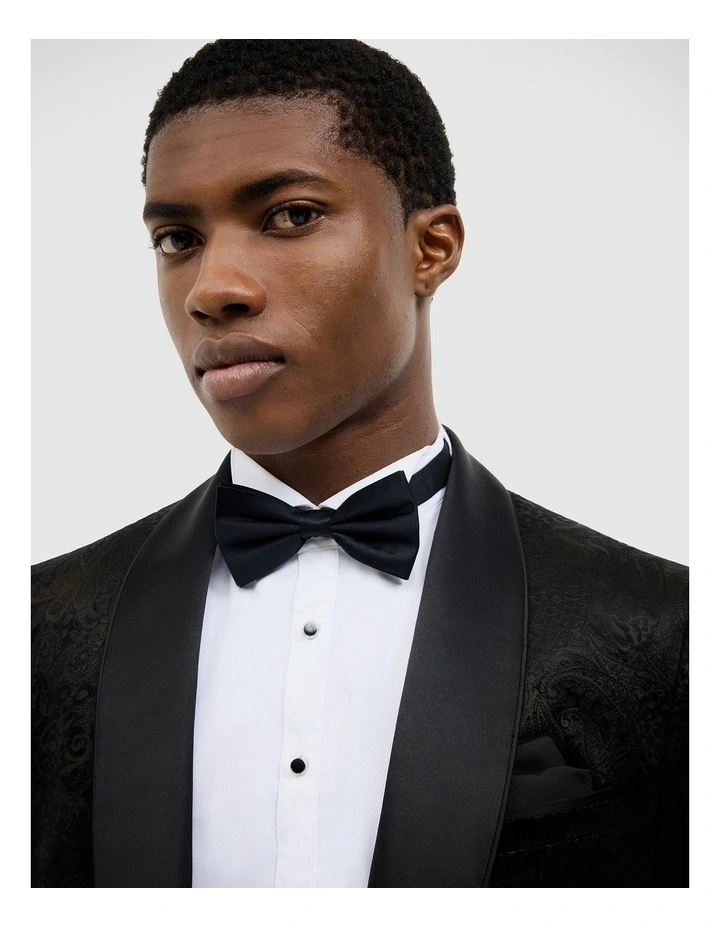 Gerald Velvet Paisley Tuxedo Jacket in Black image 4