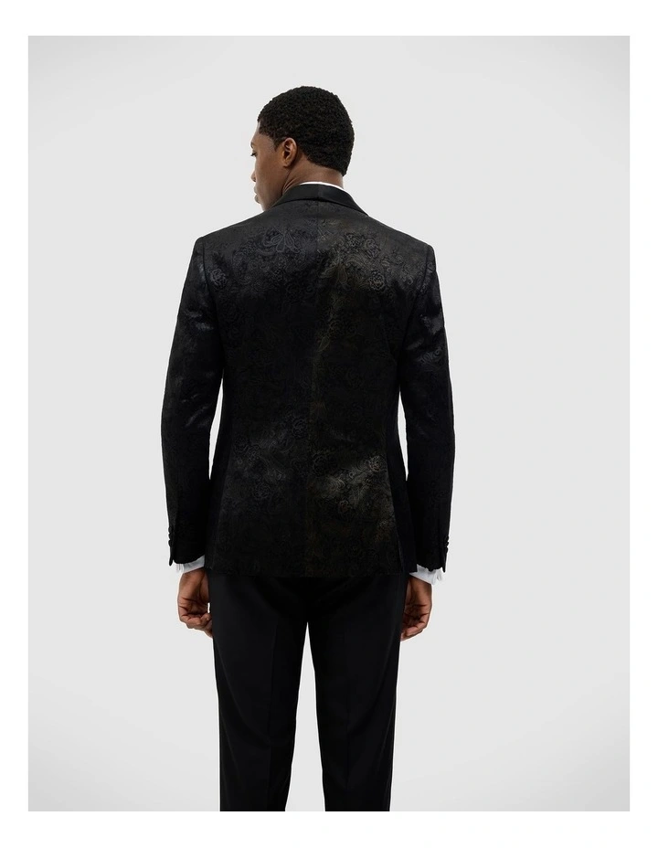 Gerald Velvet Paisley Tuxedo Jacket in Black image 5