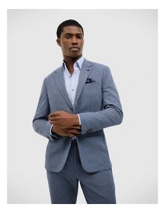 James Textured Two-toned Blazer in Blue