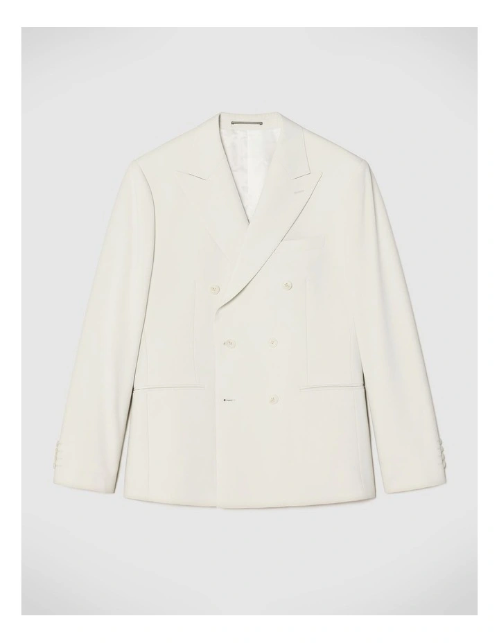 Elijah Double Breasted Tailored Jacket in Stone image 2