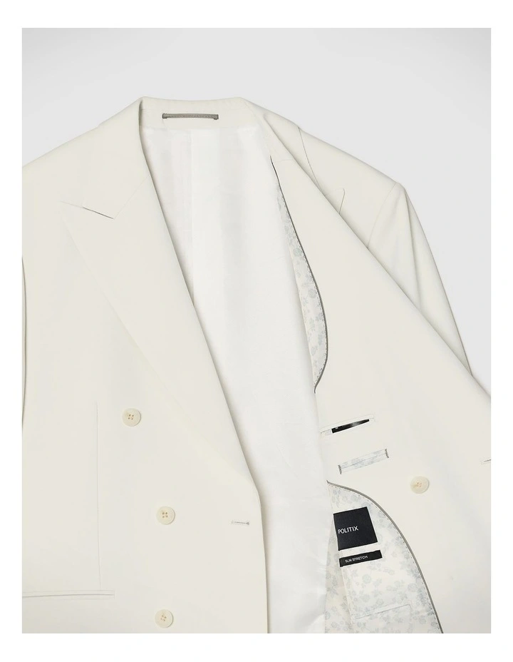 Elijah Double Breasted Tailored Jacket in Stone image 7