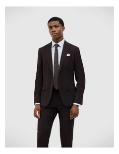 Henson Textured Tailored Jacket in Chocolate