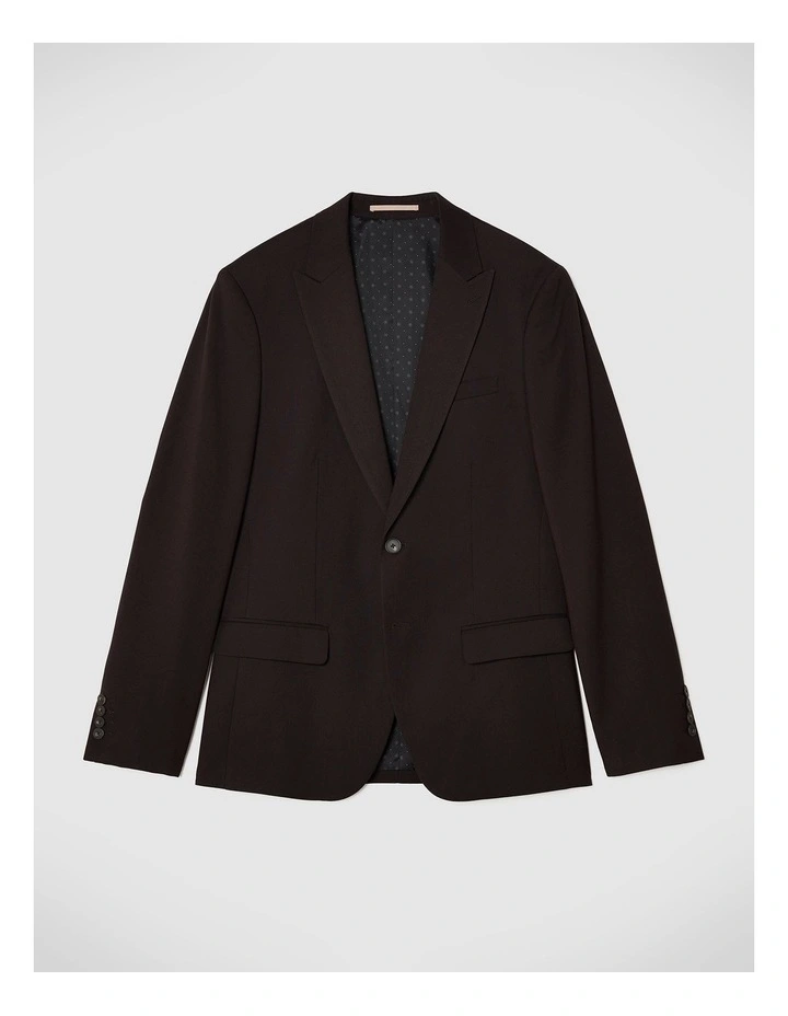 Henson Textured Tailored Jacket in Chocolate image 2