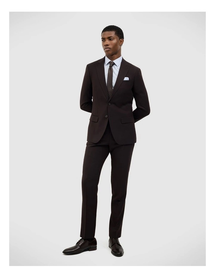 Henson Textured Tailored Jacket in Chocolate image 3