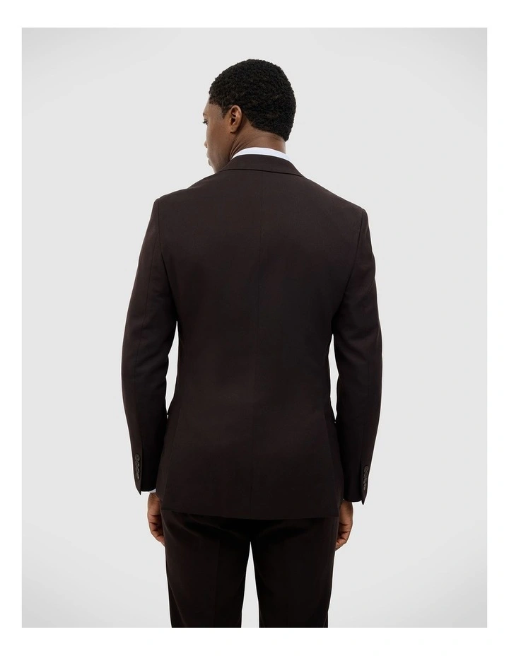 Henson Textured Tailored Jacket in Chocolate image 5