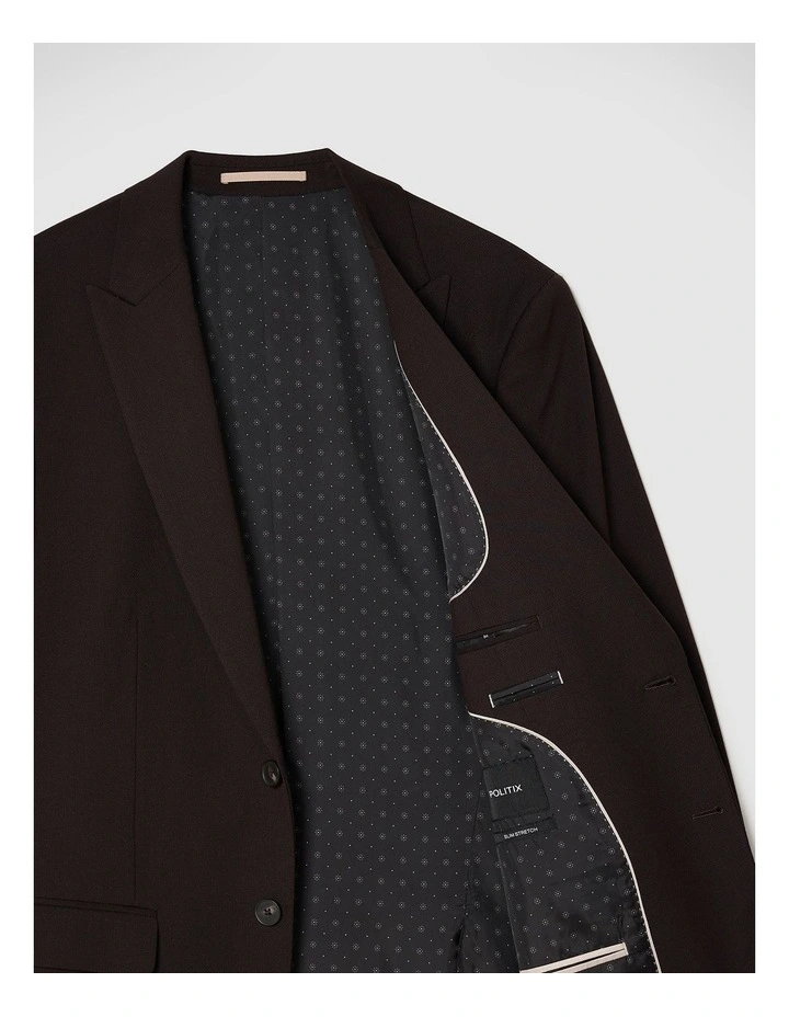 Henson Textured Tailored Jacket in Chocolate image 7