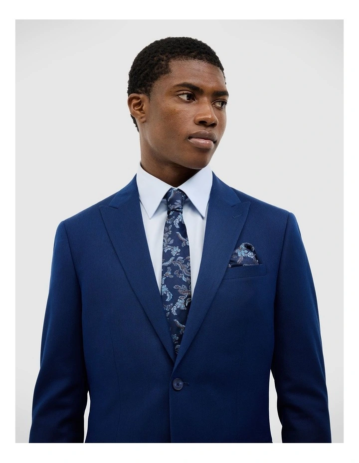Henson Textured Tailored Jacket in Royal image 7