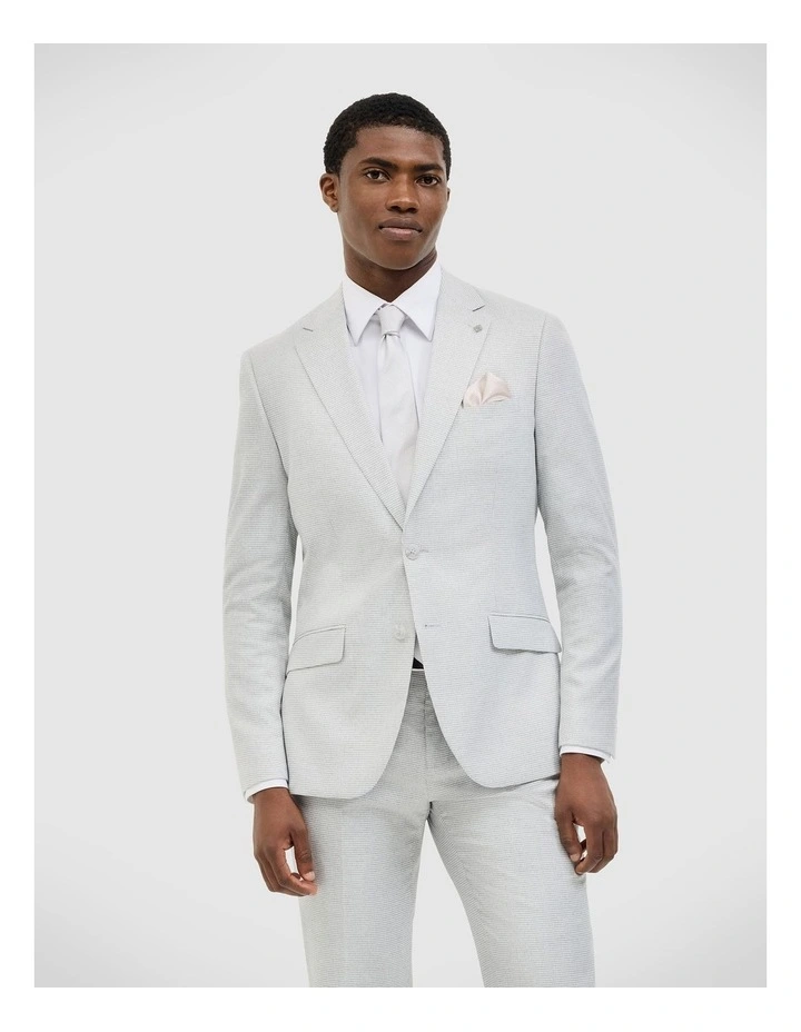 Keaton Check Tailored Jacket in Light Grey image 1