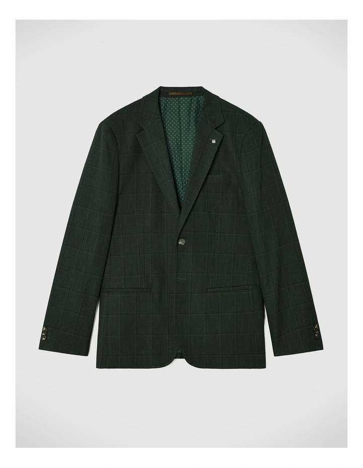 Lawson Windowpane Check Blazer in Dk Khaki image 2