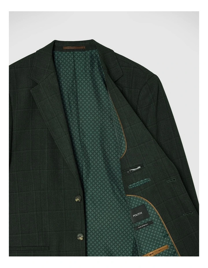Lawson Windowpane Check Blazer in Dk Khaki image 7