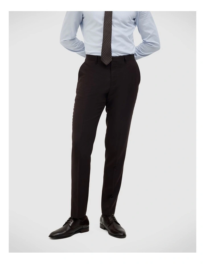 Henson Textured Tailored Pant in Chocolate image 1