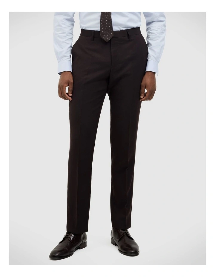 Henson Textured Tailored Pant in Chocolate image 3