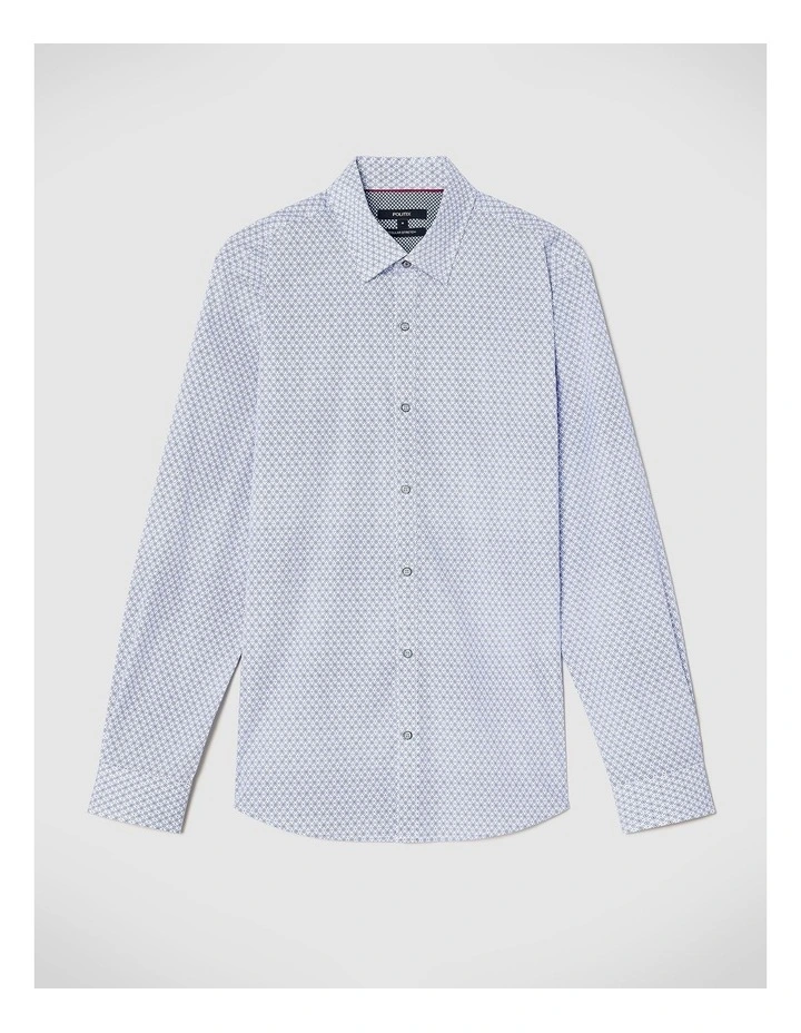 Jacob Geo Print Shirt in Blue image 2
