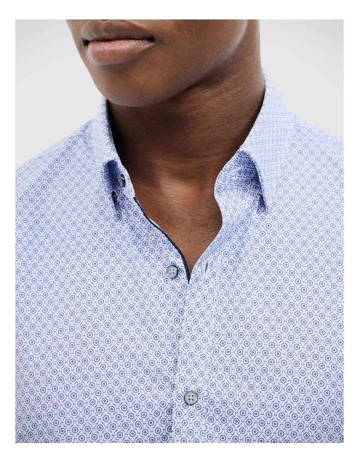 Jacob Geo Print Shirt in Blue image 4
