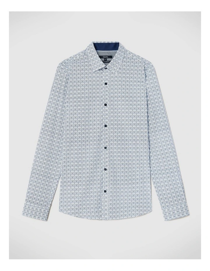 Dylan Damask Print Shirt in Ink image 2