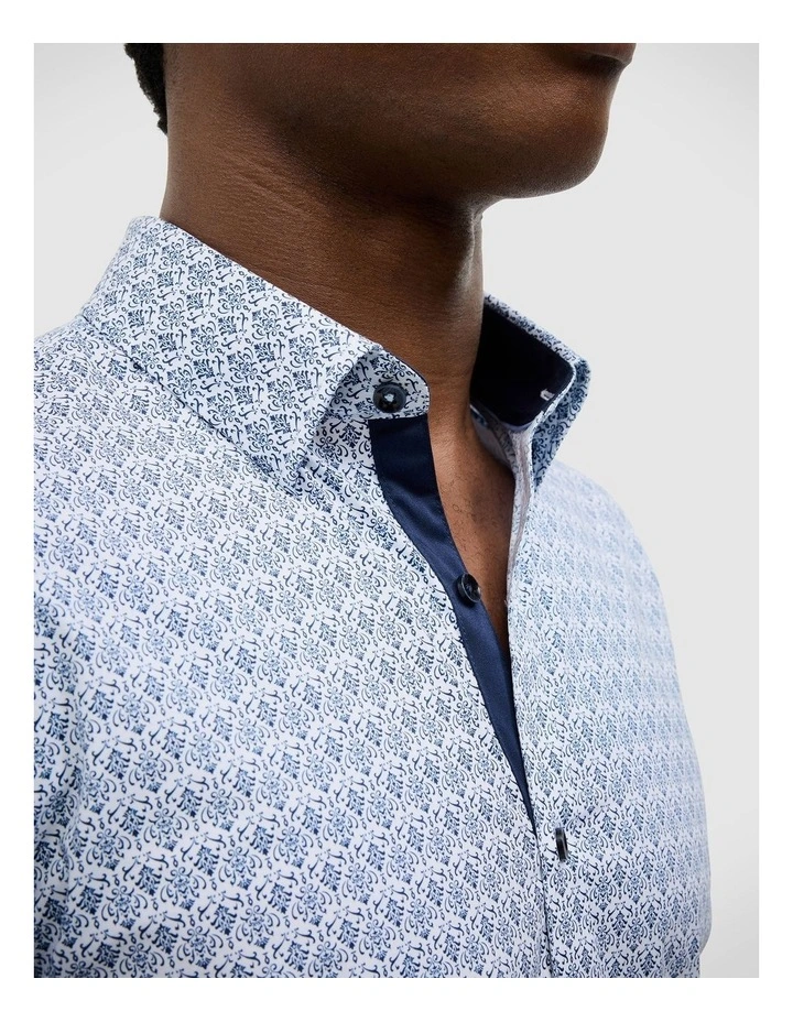 Dylan Damask Print Shirt in Ink image 4