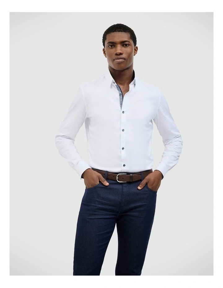 Clint Textured Shirt in White image 1