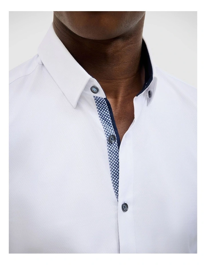 Clint Textured Shirt in White image 4