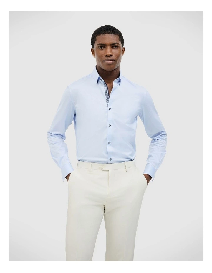 Clint Textured Shirt in Sky image 1