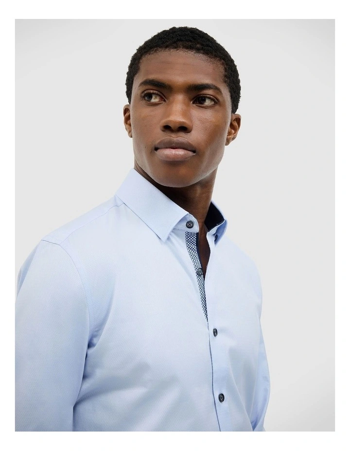 Clint Textured Shirt in Sky image 3