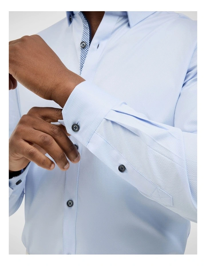 Clint Textured Shirt in Sky image 4