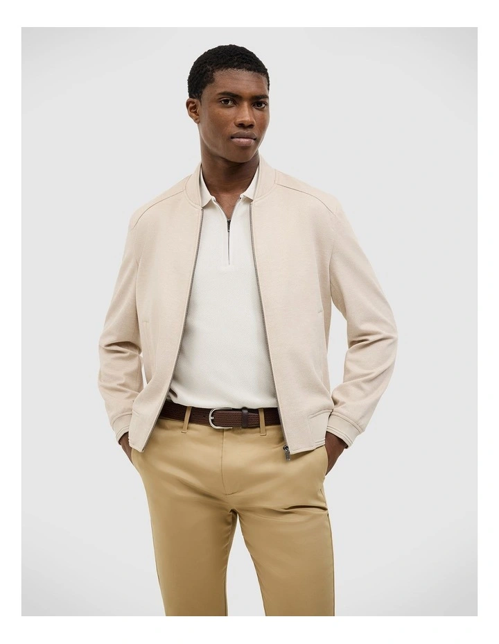 Brandon Performance Bomber Jacket in Fawn image 1
