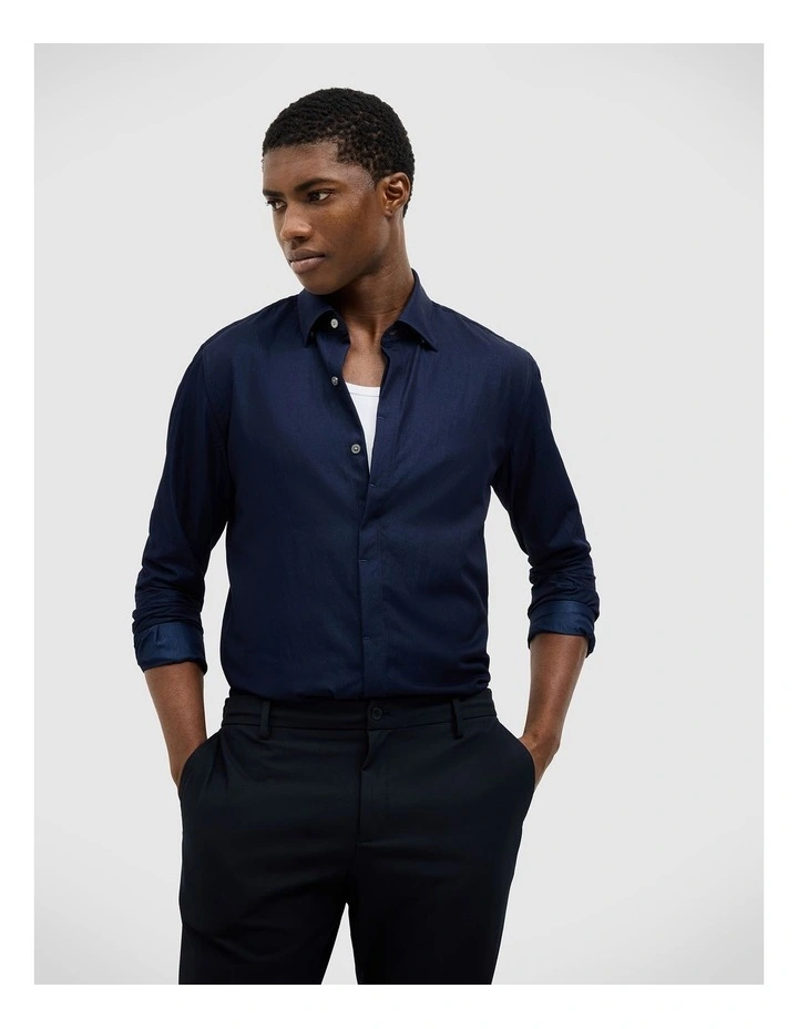Daniel Chambray Shirt in Ink image 1