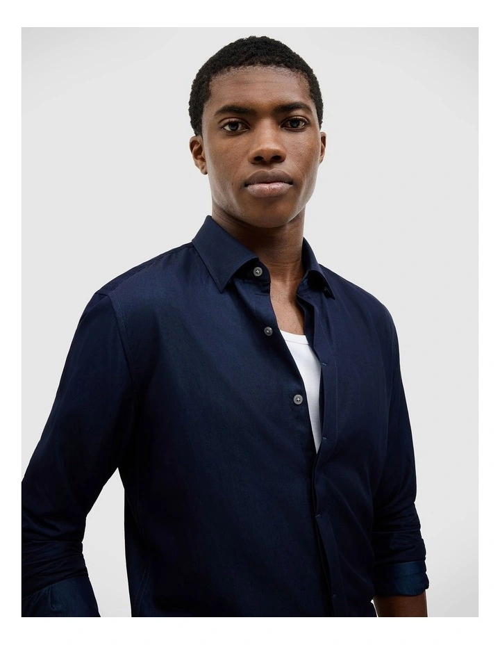 Daniel Chambray Shirt in Ink image 4