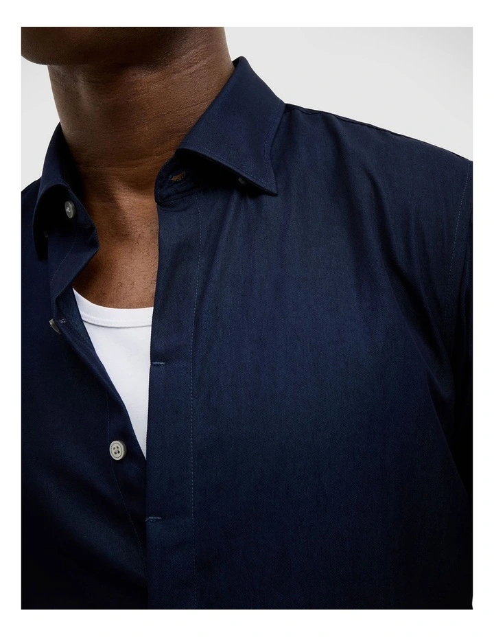 Daniel Chambray Shirt in Ink image 5
