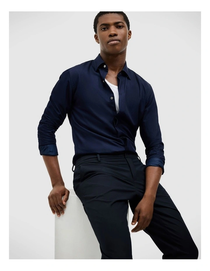 Daniel Chambray Shirt in Ink image 6