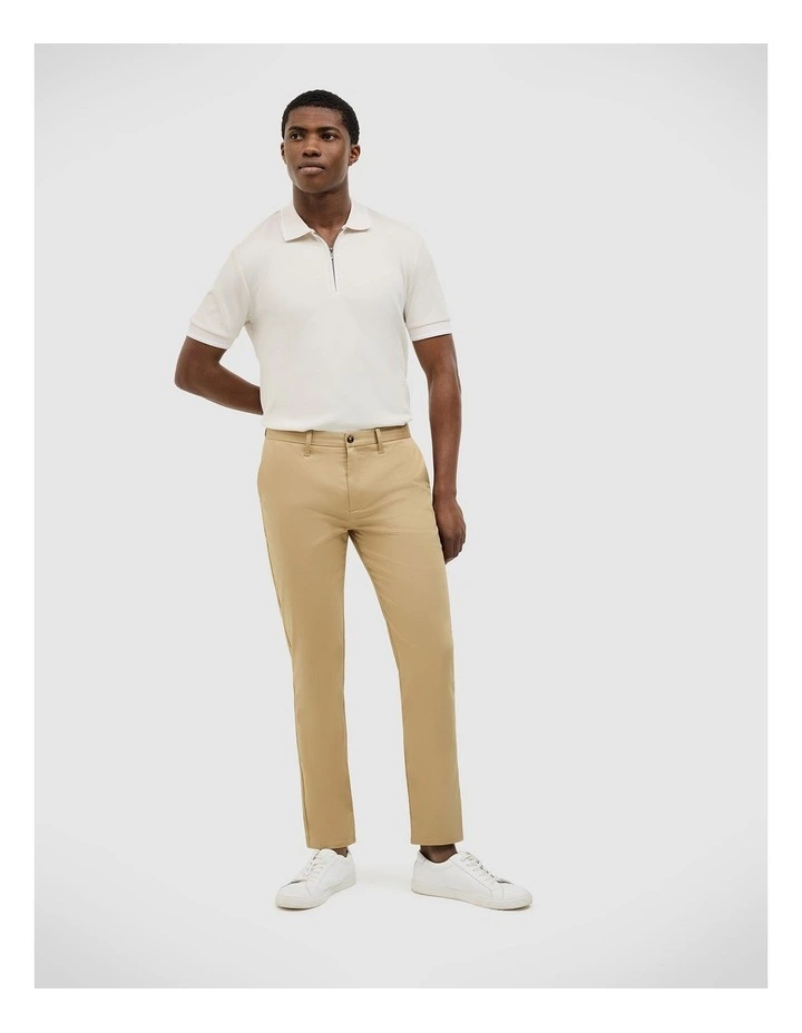 Morgan Textured Zip-up Polo in Bone image 3