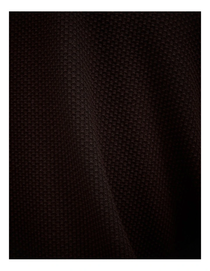 Morgan Textured Zip-up Polo in Chocolate image 6