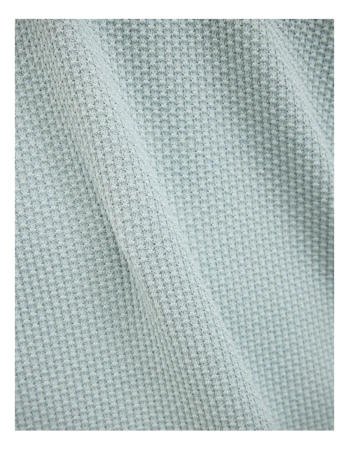 Morgan Textured Zip-up Polo in Sage image 6