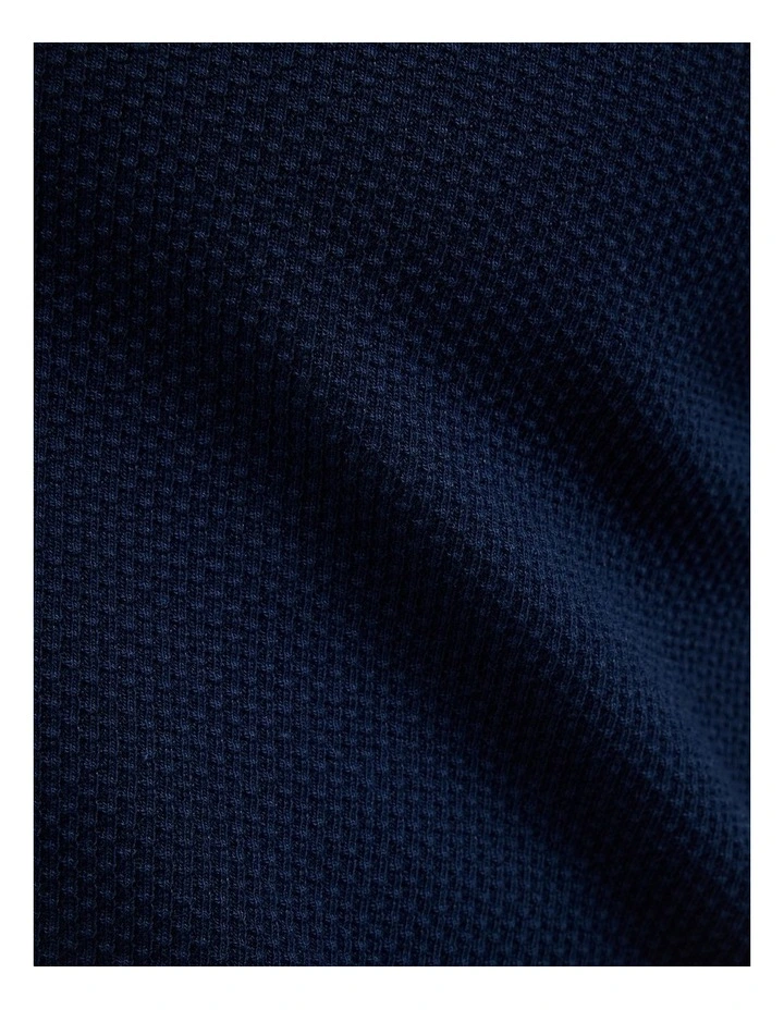 Morgan Textured Zip-up Polo in Navy image 6
