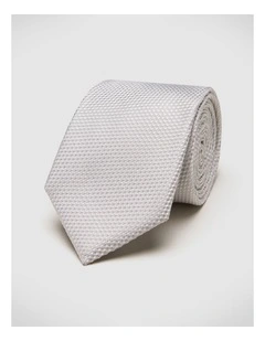 Silk Textured Two-tone Tie in Light Grey