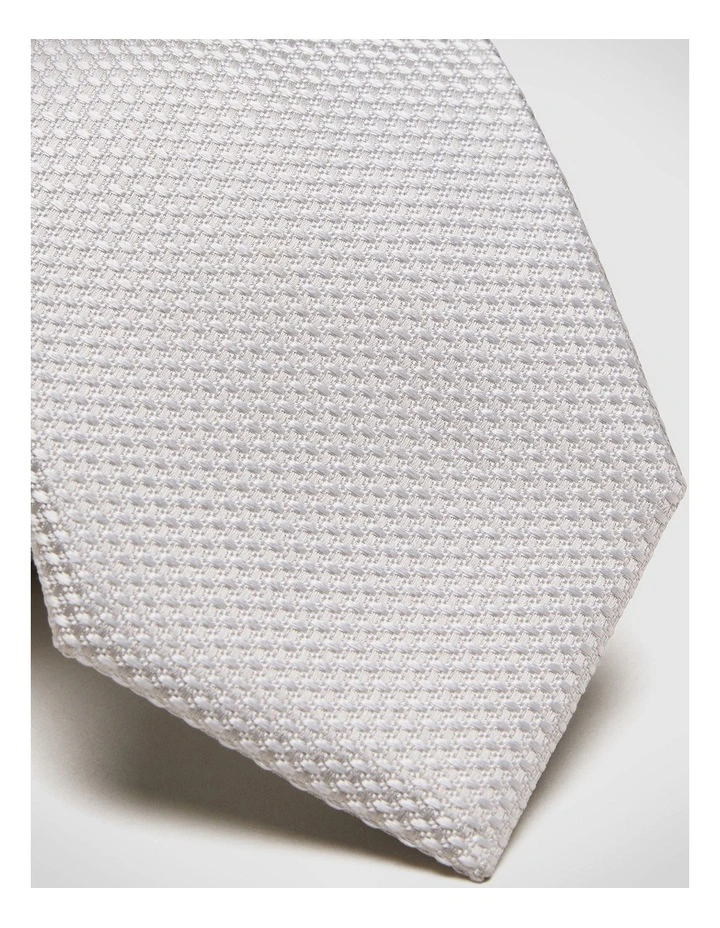 Silk Textured Two-tone Tie in Light Grey image 2