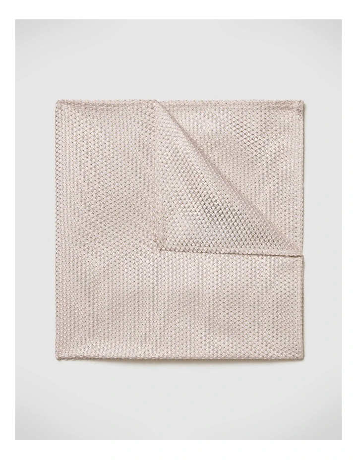 Silk Textured Two-tone Pocket Square in Neutral image 1