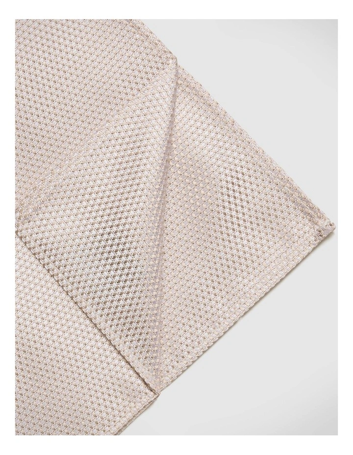 Silk Textured Two-tone Pocket Square in Neutral image 2