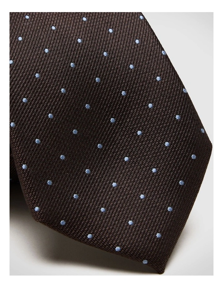 Martin Spot Silk Tie in Chocolate image 2