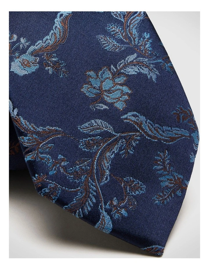 Francis Floral Tie in Navy image 2