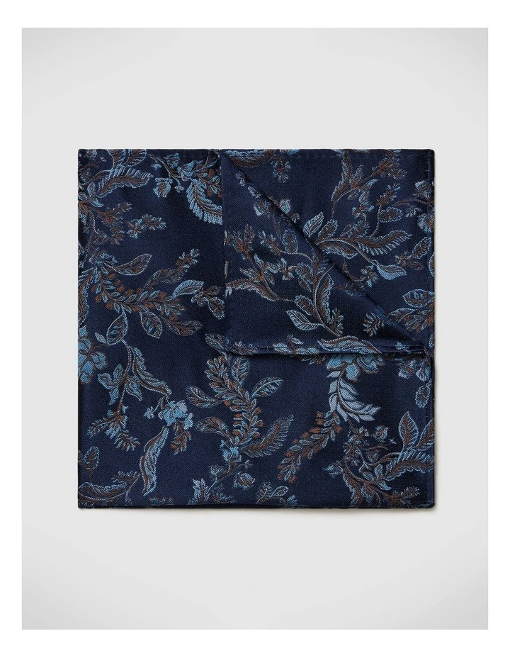 Francis Floral Pocket Square in Navy image 1